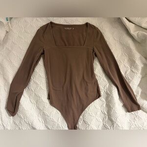 Abercrombie & Fitch brown Long Sleeve Bodysuit